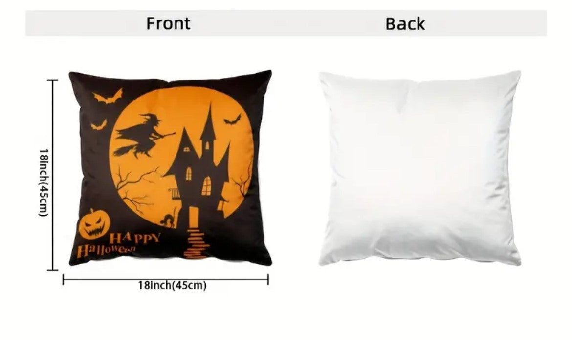 Halloween Throw Pillow Cover 4 Options 18x18 indoor/Outdoor