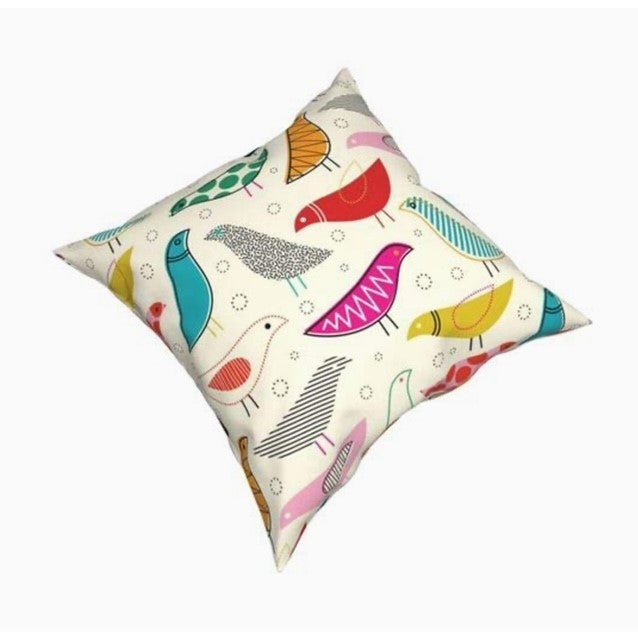 18X18" Mid Century Modern Designed Colorful Bird Pillow Cover with Insert Option