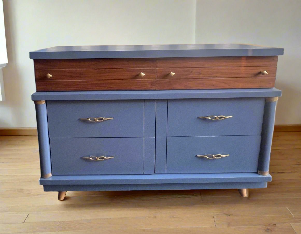 Refinished 1960's Vintage Mid-Century Modern Dresser Set