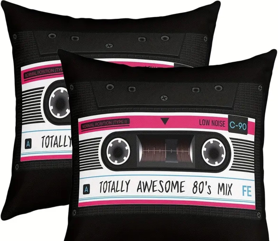 18X18" Retro Cassette Pillow Cover