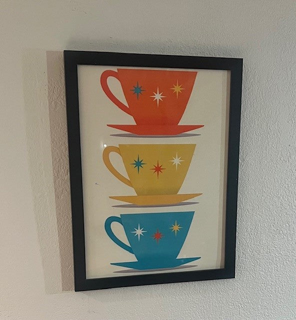 MCM Atomic Era Coffee Cups Prints on Canvas