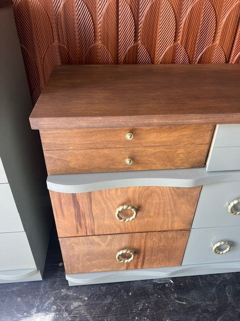 Refinished 1960's Vintage Mid-Century Modern Dresser Set