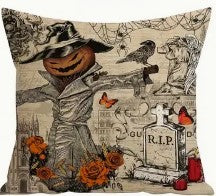 Retro Goth themed 18x18 Halloween Pillow Covers 4 Options