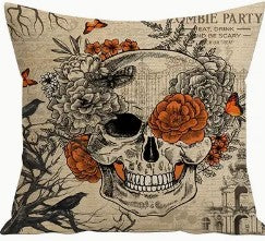 Retro Goth themed 18x18 Halloween Pillow Covers 4 Options