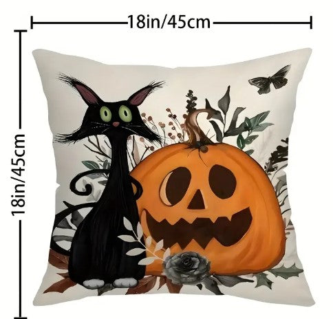 Halloween Themed Pillow Covers Set of 2 18X18"