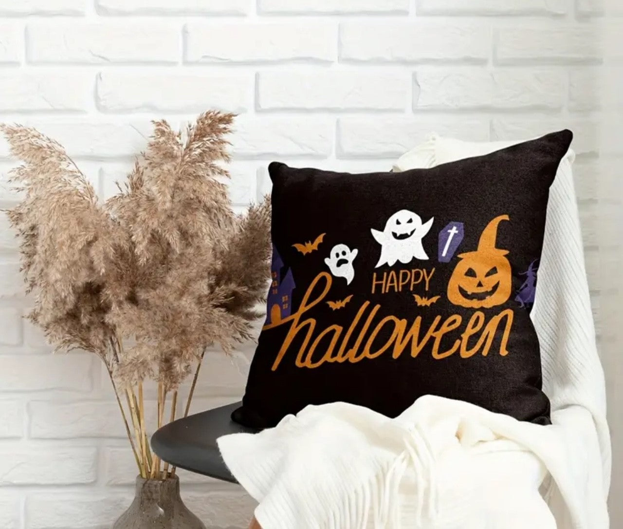 Halloween Throw Pillow Cover 4 Options 18x18 indoor/Outdoor