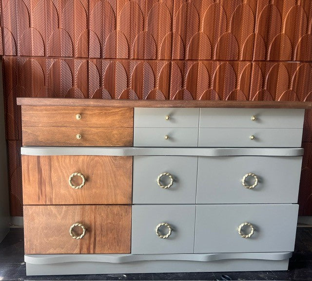 Refinished 1960's Vintage Mid-Century Modern Dresser Set