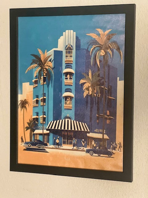 Art Deco Hotel Print on Canvas 12x16  Frame Option