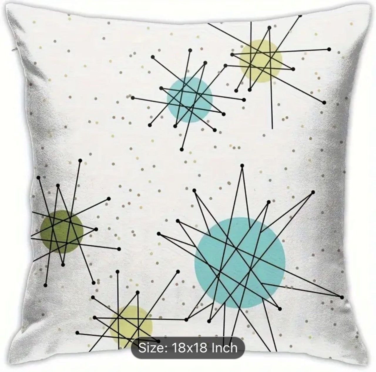 Mid Century Pillow Covers Atomic Stars Pillow Cases Retro Throw Pillow Cover for Couch Sofa Bed 18x18
