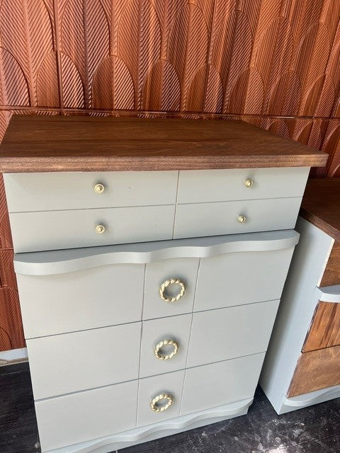 Refinished 1960's Vintage Mid-Century Modern Dresser Set