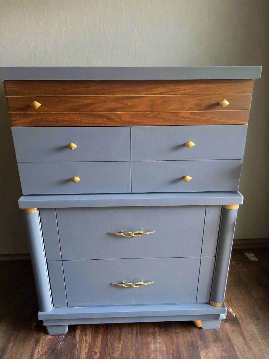 Refinished 1960's Vintage Mid-Century Modern Dresser Set