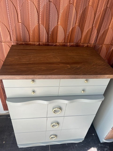 Refinished 1960's Vintage Mid-Century Modern Dresser Set