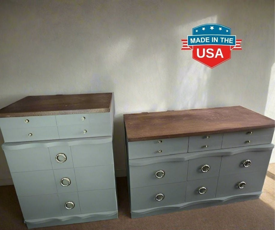 Refinished 1960's Vintage Mid-Century Modern Dresser Set