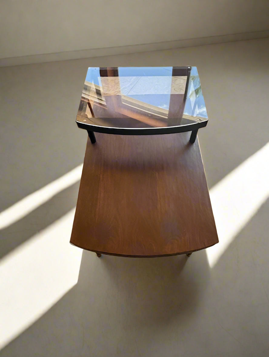 Handmade Mid Century Modern Two Tier End Table