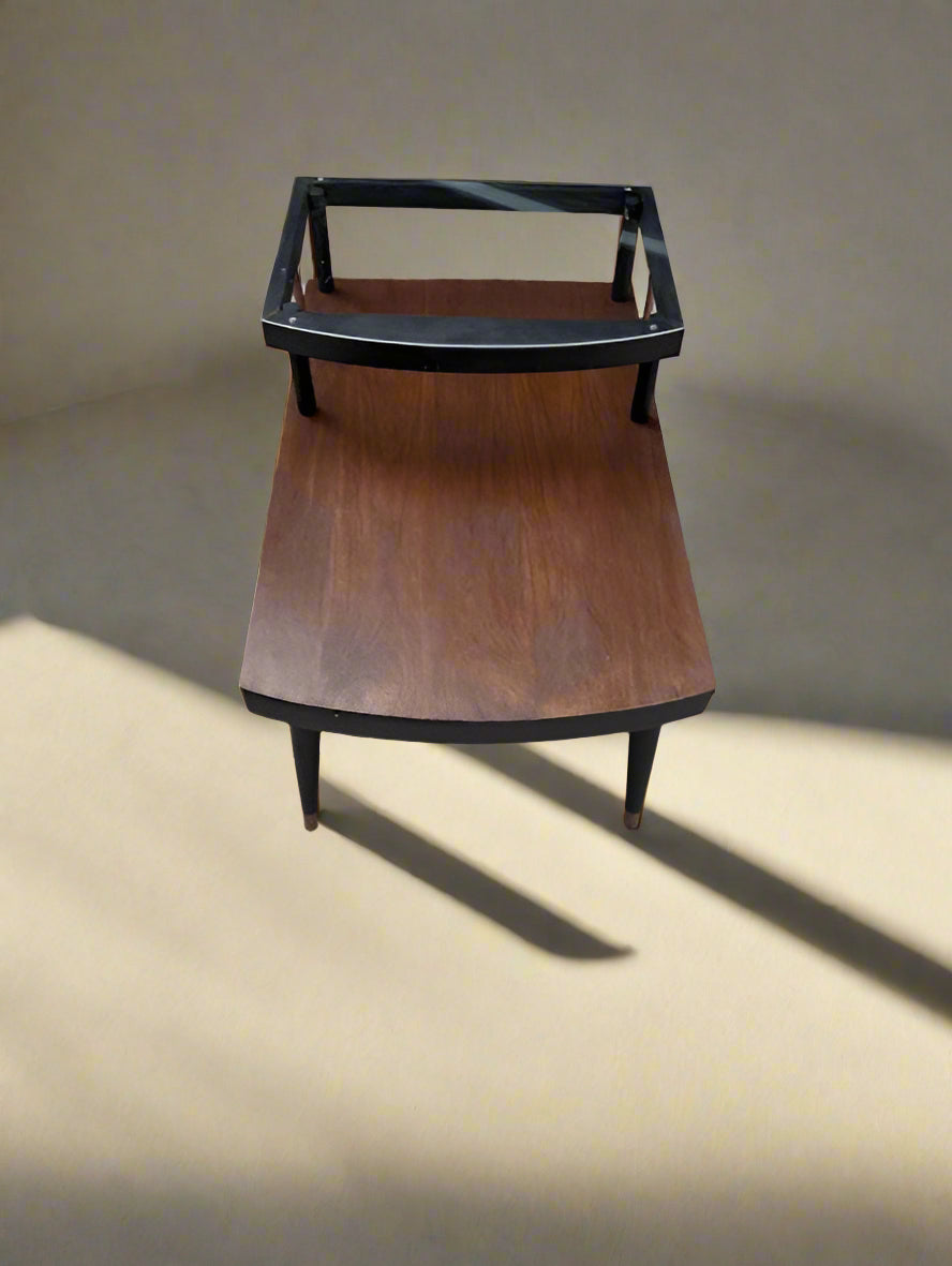Handmade Mid Century Modern Two Tier End Table