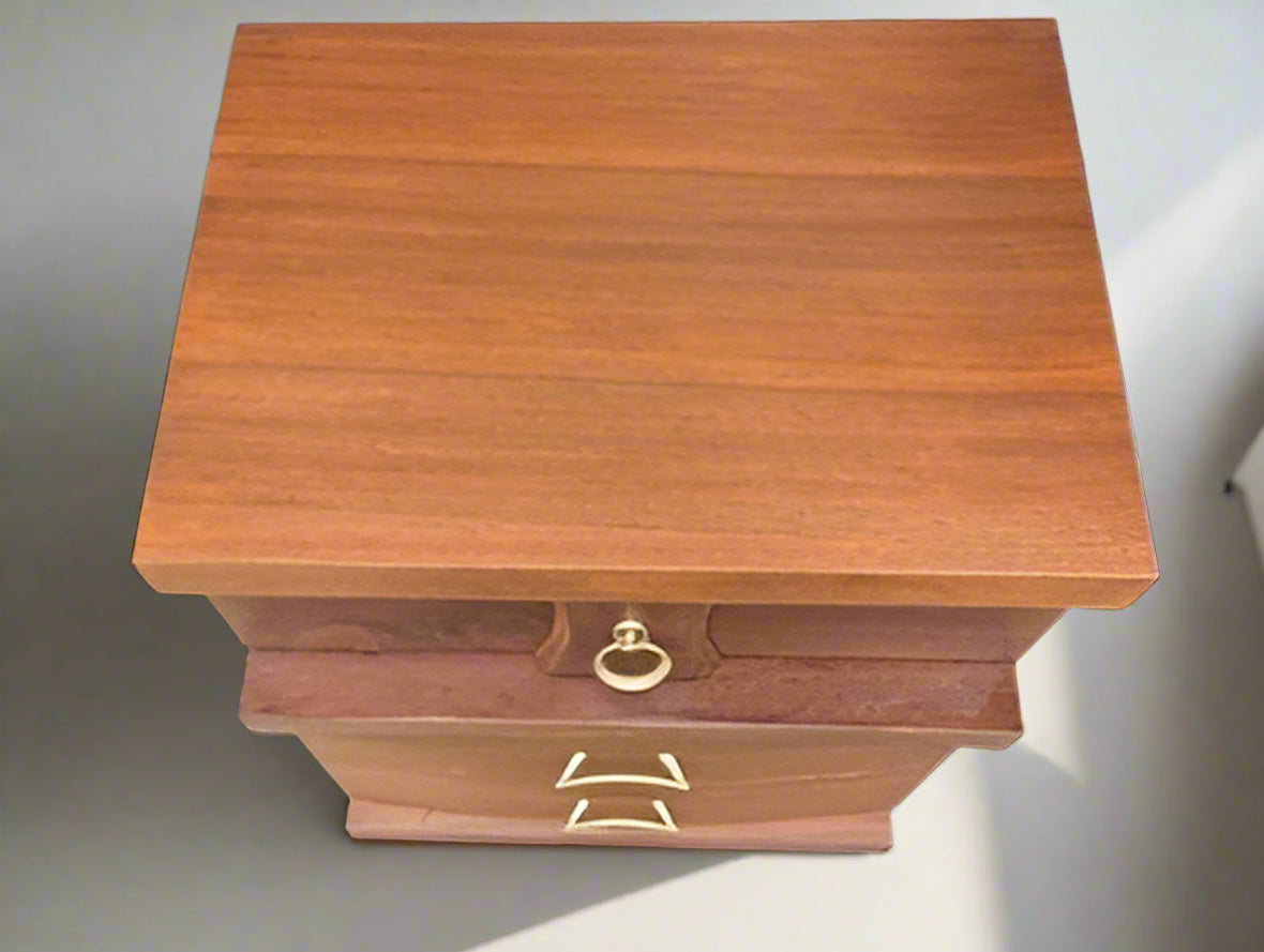 Vintage 60's Refurbished Bassett Mid Century Modern Chest Dresser and Nightstand