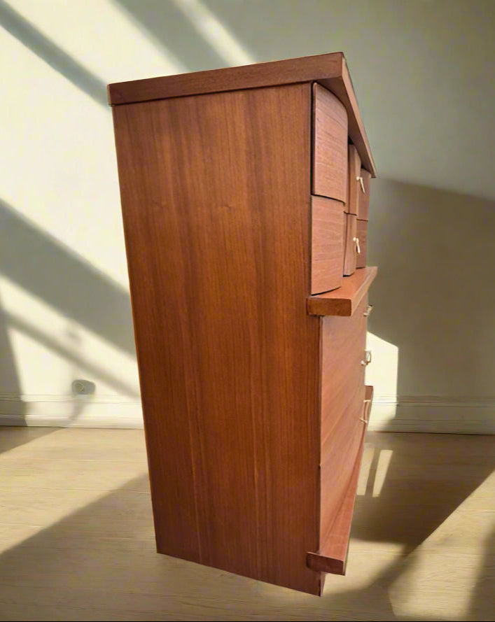 Vintage 60's Refurbished Bassett Mid Century Modern Chest Dresser and Nightstand