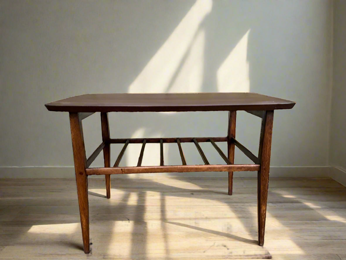 Vintage 1961 Lane Walnut End Table – Refinished Solid Wood MCM Accent Table